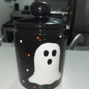 Ceramic jar with lid ghost Halloween